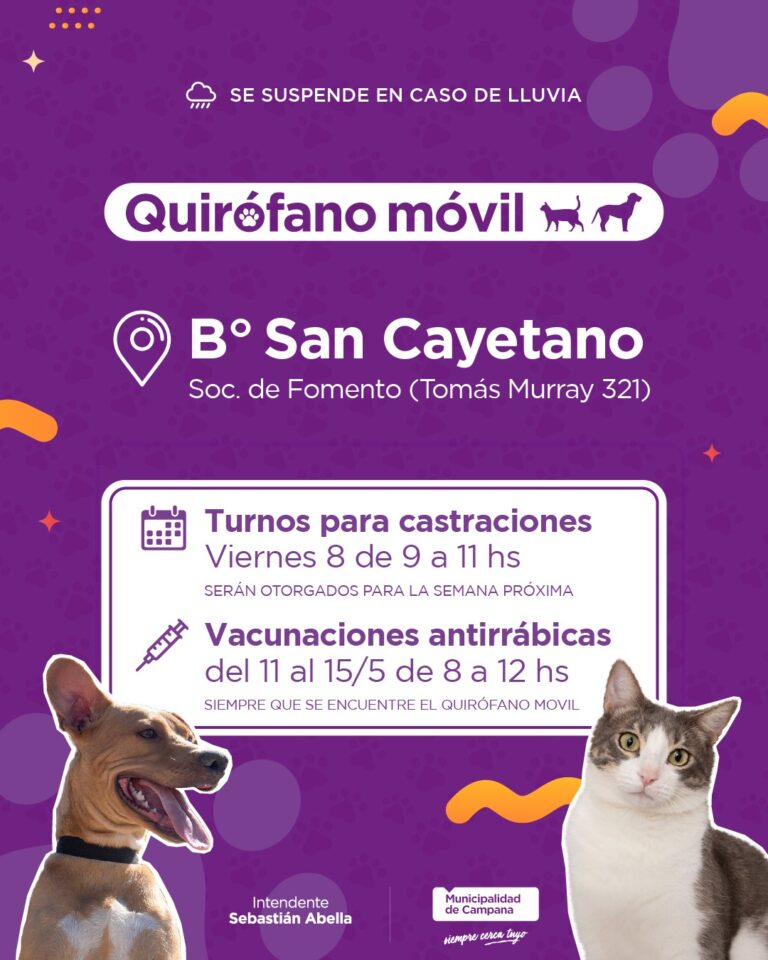 El quirófano móvil del Municipio estará en el barrio San Cayetano