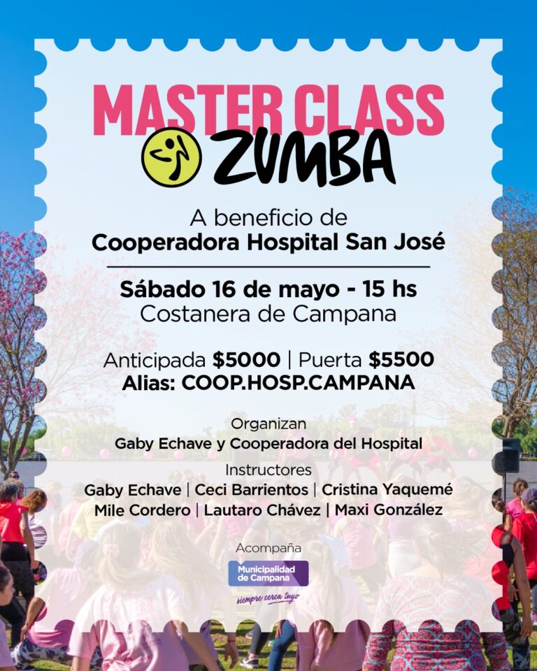 Invitan este sábado a una masterclass de zumba solidaria a beneficio del Hospital