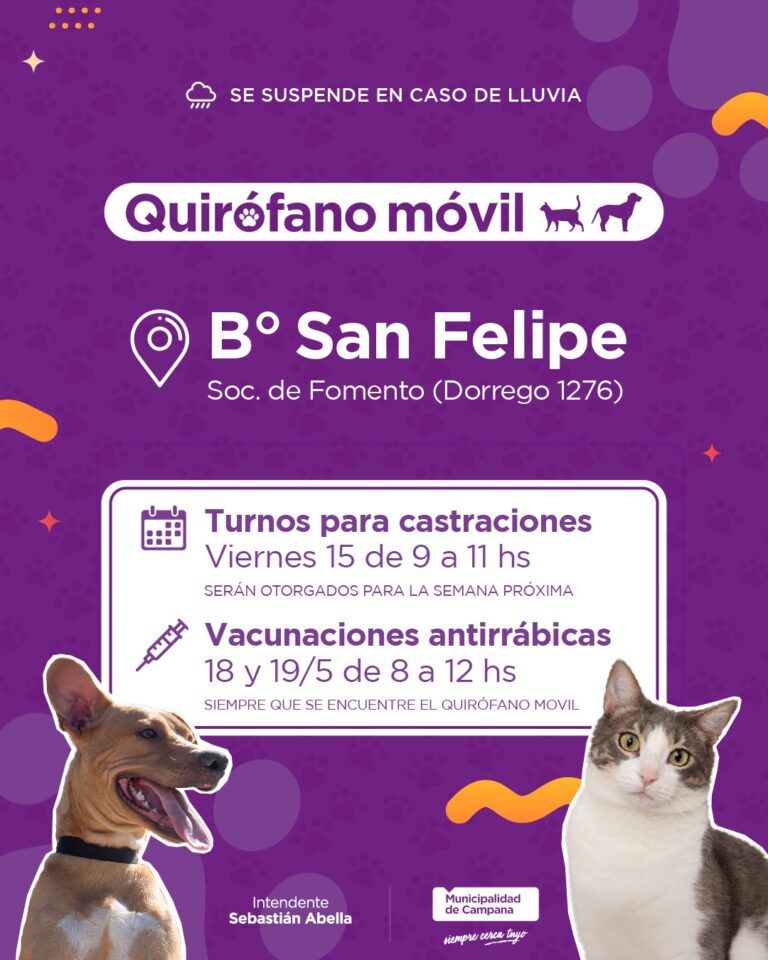 El quirófano móvil del Municipio atenderá en el barrio San Felipe