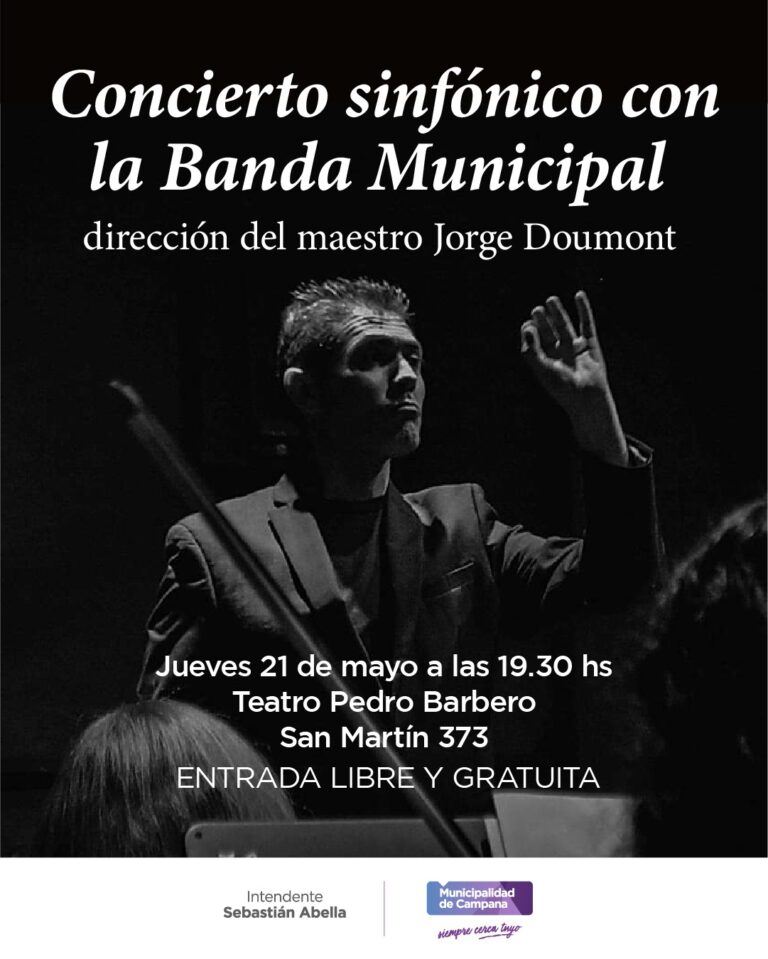 Bajo la dirección de Jorge Doumont, la Banda Municipal realizará un concierto sinfónico en el Pedro Barbero
