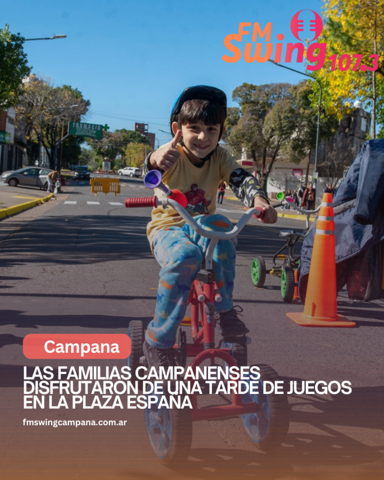 Las familias campanenses disfrutaron de una tarde de juegos en la Plaza España