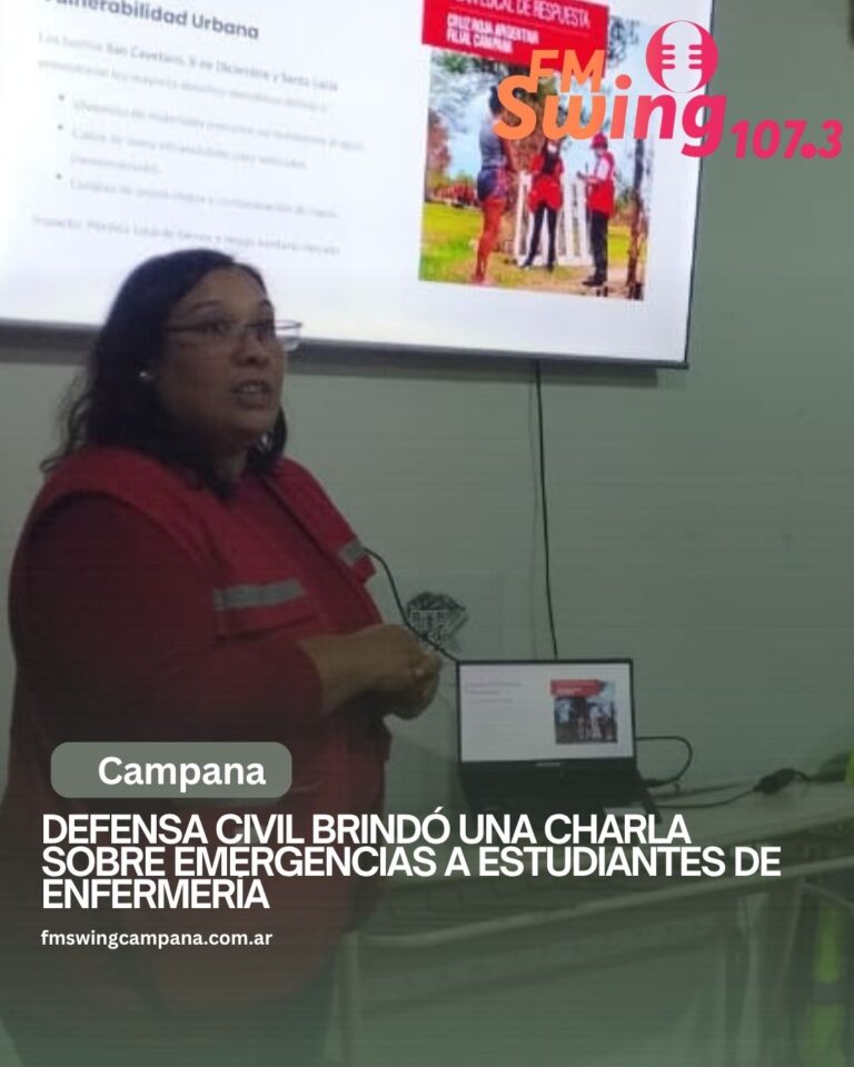 Defensa Civil brindó una charla sobre emergencias a estudiantes de Enfermería