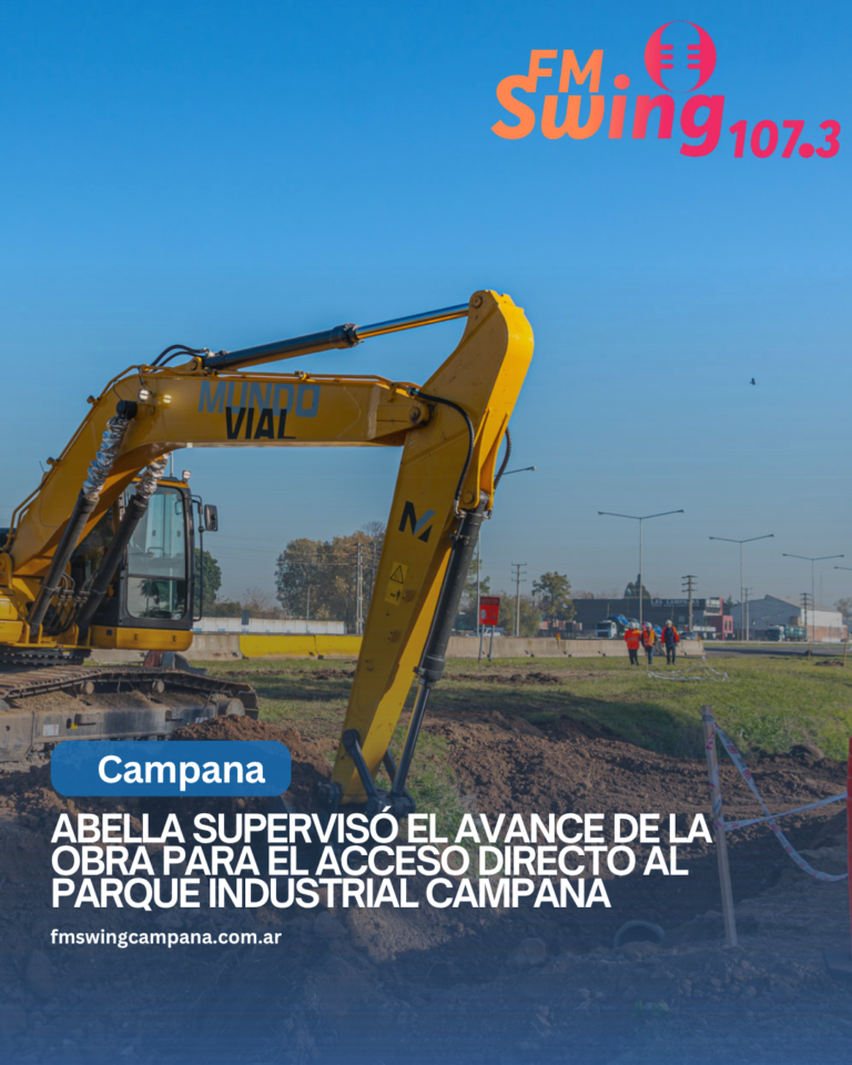 Abella supervisó el avance de la obra para el acceso directo al Parque Industrial Campana