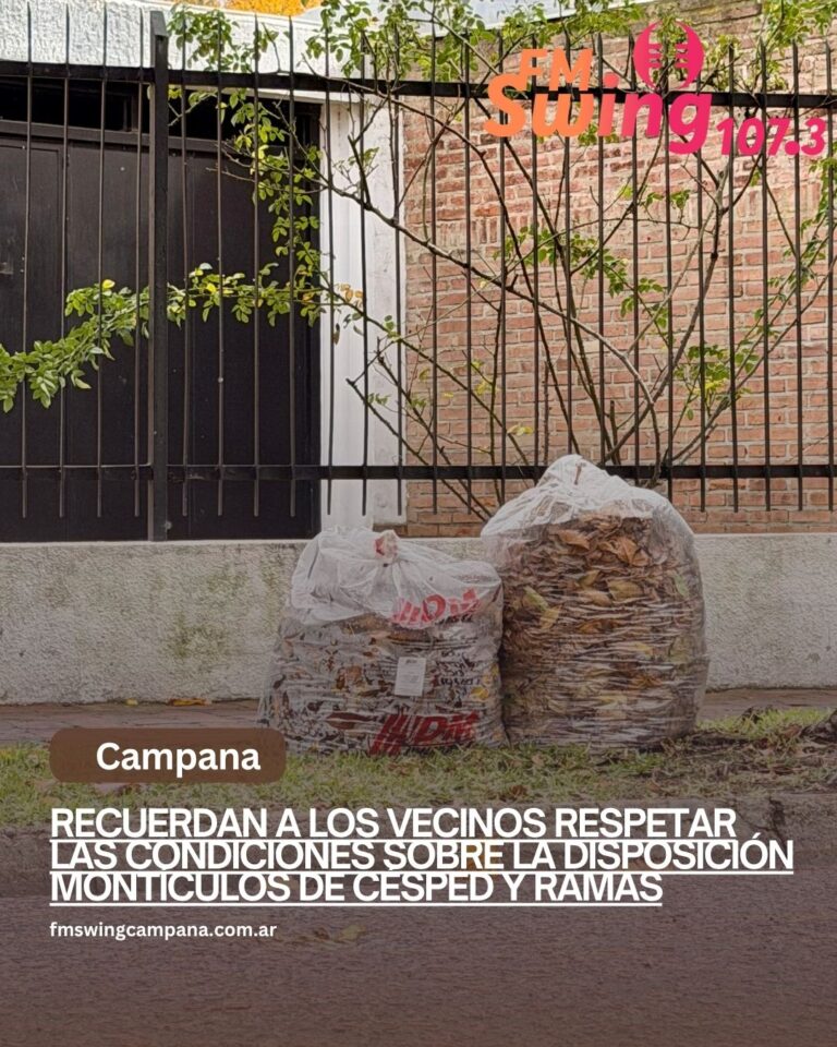 Recuerdan a los vecinos respetar las condiciones sobre la disposición montículos de césped y ramas