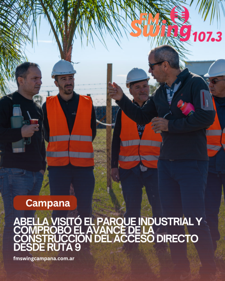 Abella visitó el Parque Industrial y comprobó el avance de la construcción del acceso directo desde Ruta 9