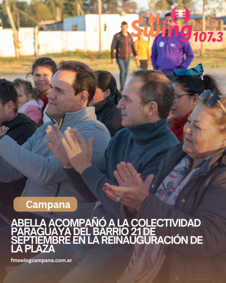Abella acompañó a la colectividad paraguaya del barrio 21 de Septiembre en la reinauguración de la plaza