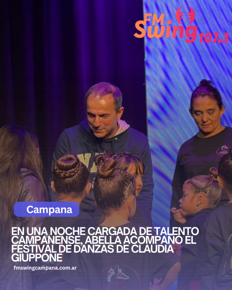 En una noche cargada de talento campanense, Abella acompañó el festival de danzas de Claudia Giuppone