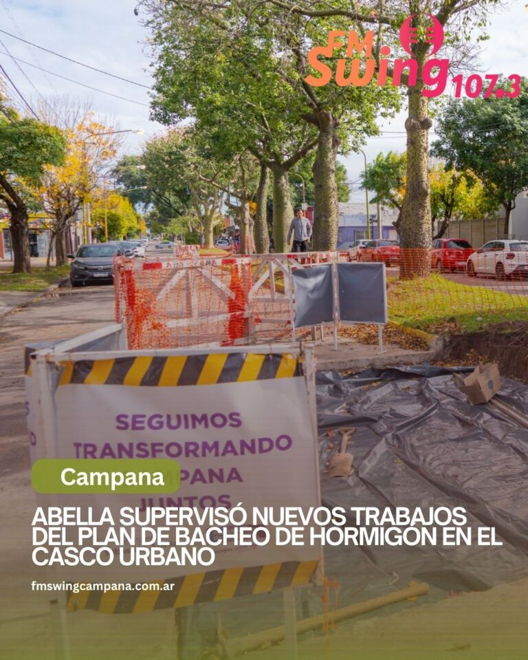 Abella supervisó nuevos trabajos del Plan de Bacheo de Hormigón en el casco urbano