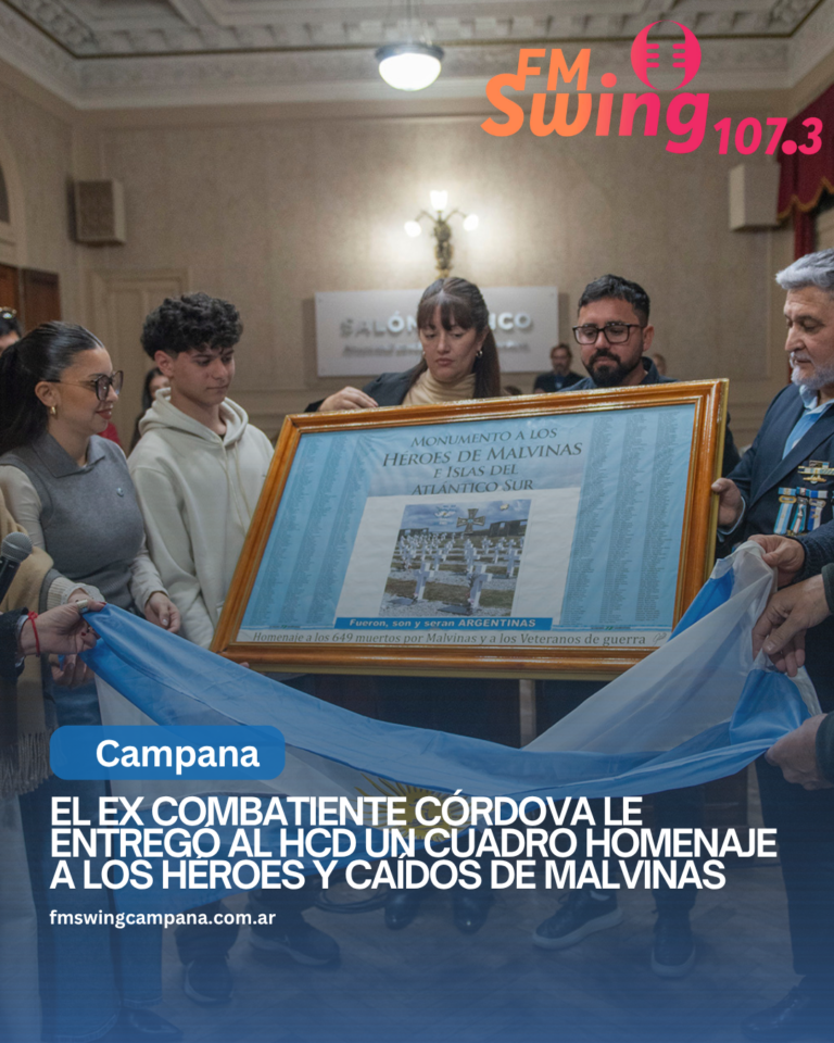 El ex combatiente Córdova le entregó al HCD un cuadro homenaje a los héroes y caídos de Malvinas