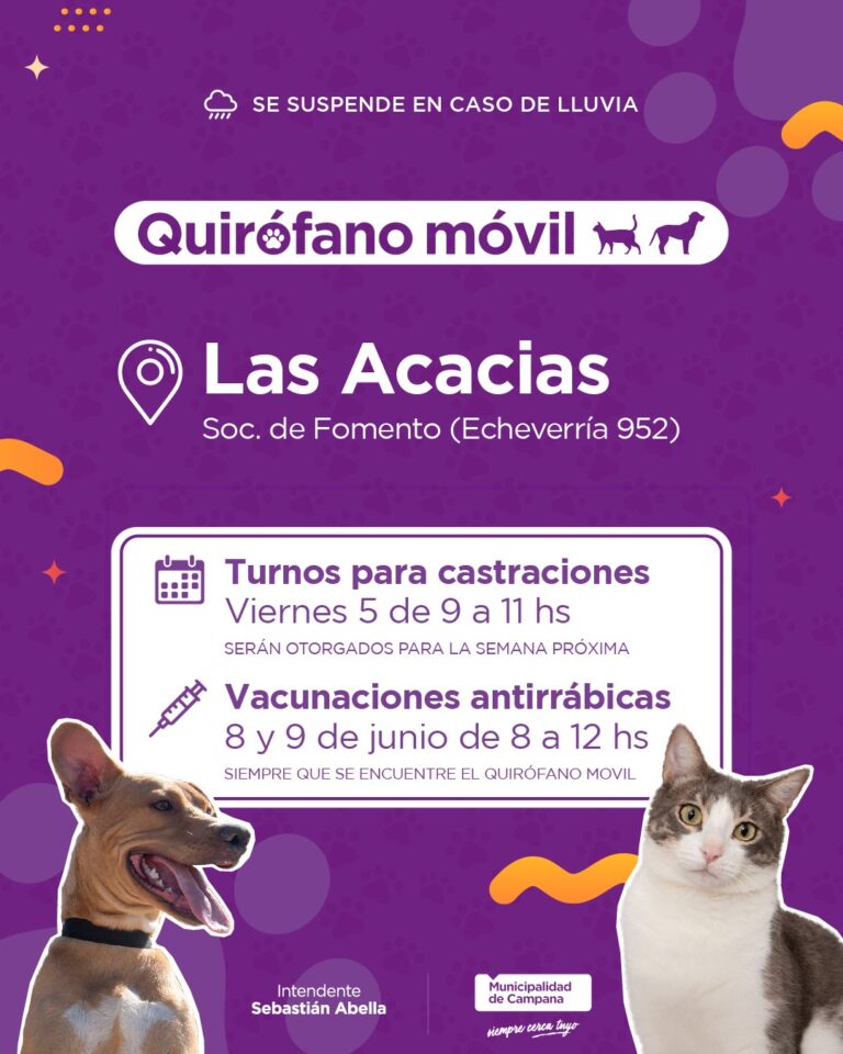 El quirófano móvil del Municipio estará en el barrio Las Acacias