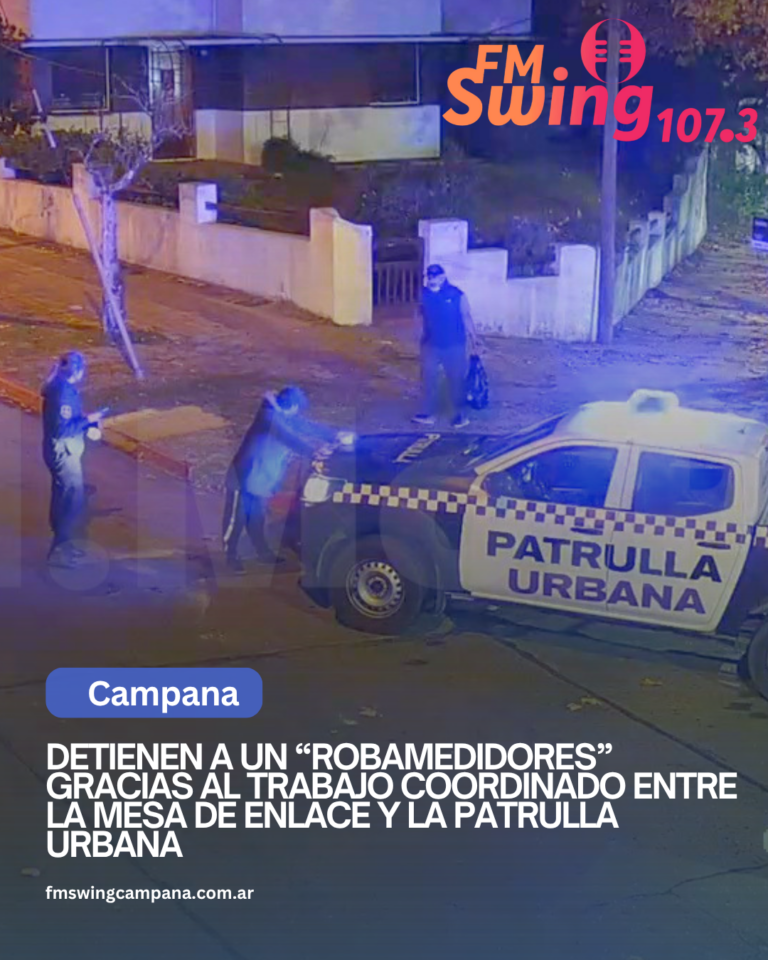 Detienen a un “robamedidores” gracias al trabajo coordinado entre la Mesa de Enlace y la Patrulla Urbana