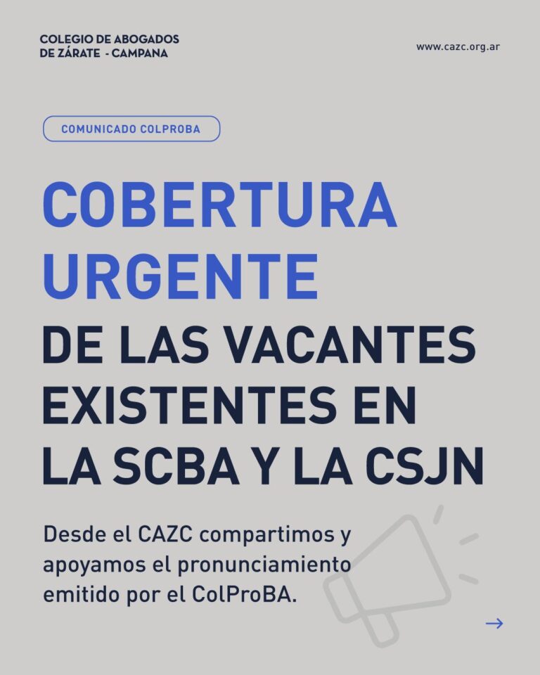 El Colegio de Abogados reclama la urgente cobertura de vacantes en la Justicia