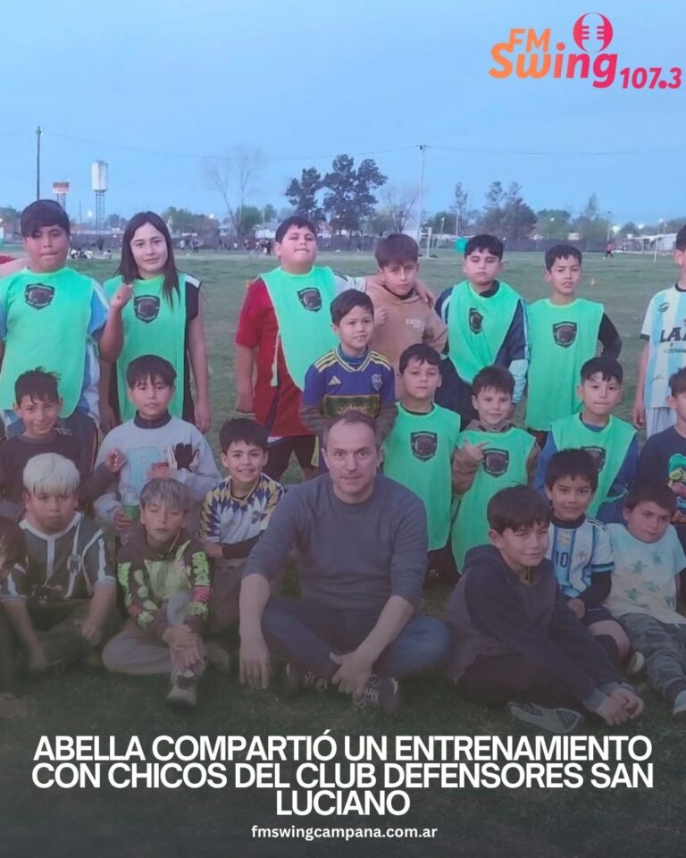 Abella compartió un entrenamiento con chicos del Club Defensores San Luciano
