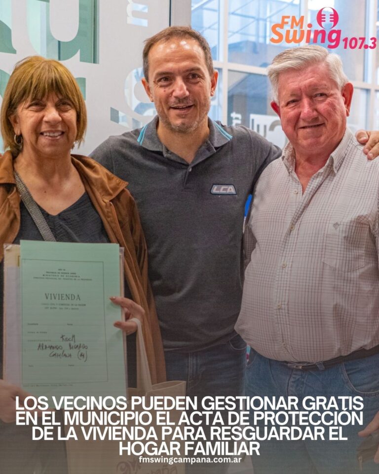 Los vecinos pueden gestionar gratis en el Municipio el Acta de Protección de la Vivienda para resguardar el hogar familiar