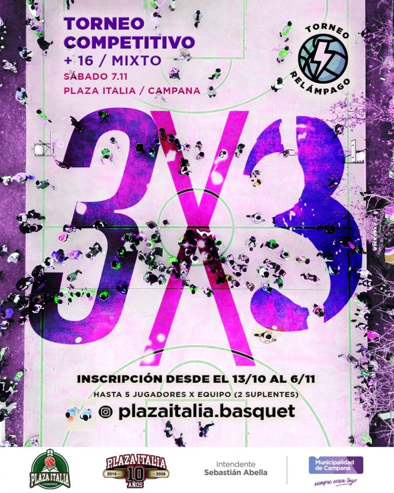 Hoy martes abre la inscripción para la gran Jornada de Básquet que se realizará en la Plaza Italia