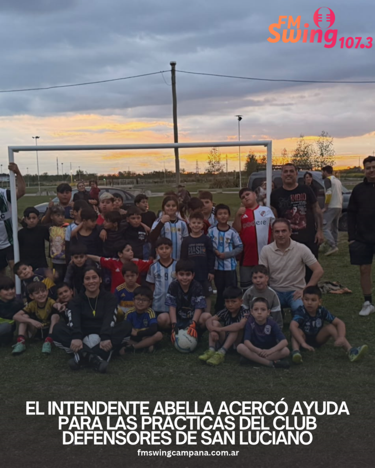El intendente Abella acercó ayuda para las prácticas del Club Defensores de San Luciano