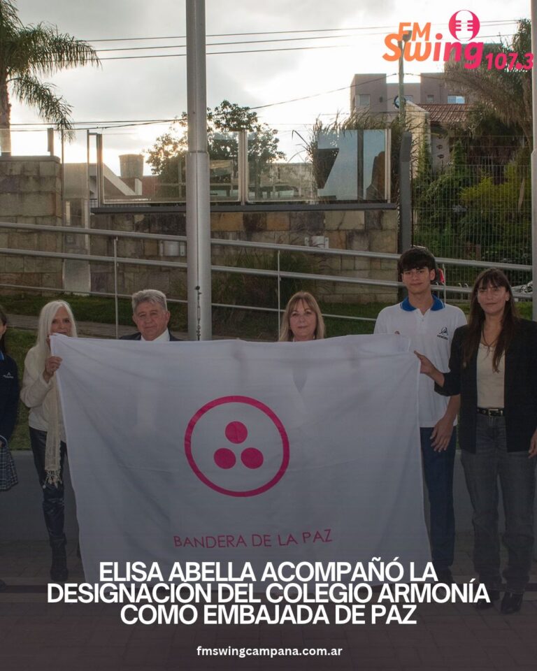 Elisa Abella acompañó la designación del Colegio Armonía como Embajada de Paz