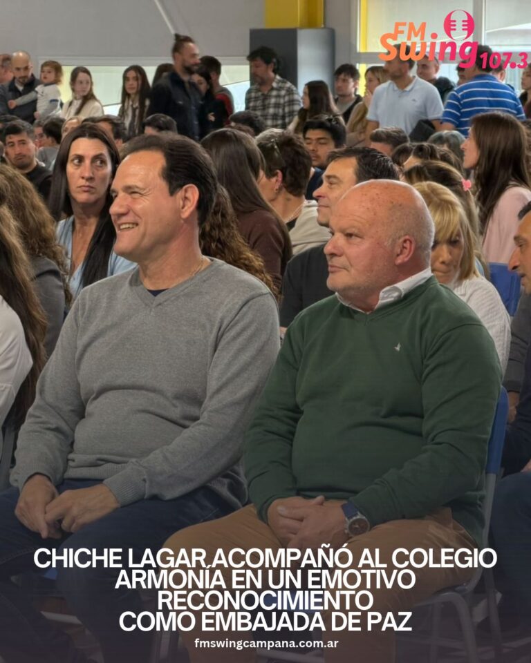 Chiche Lagar acompañó al Colegio Armonía en un emotivo reconocimiento como Embajada de Paz