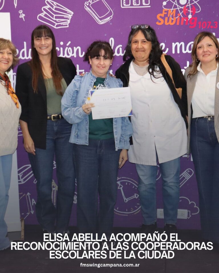 Elisa Abella acompañó el reconocimiento a las cooperadoras escolares de la ciudad