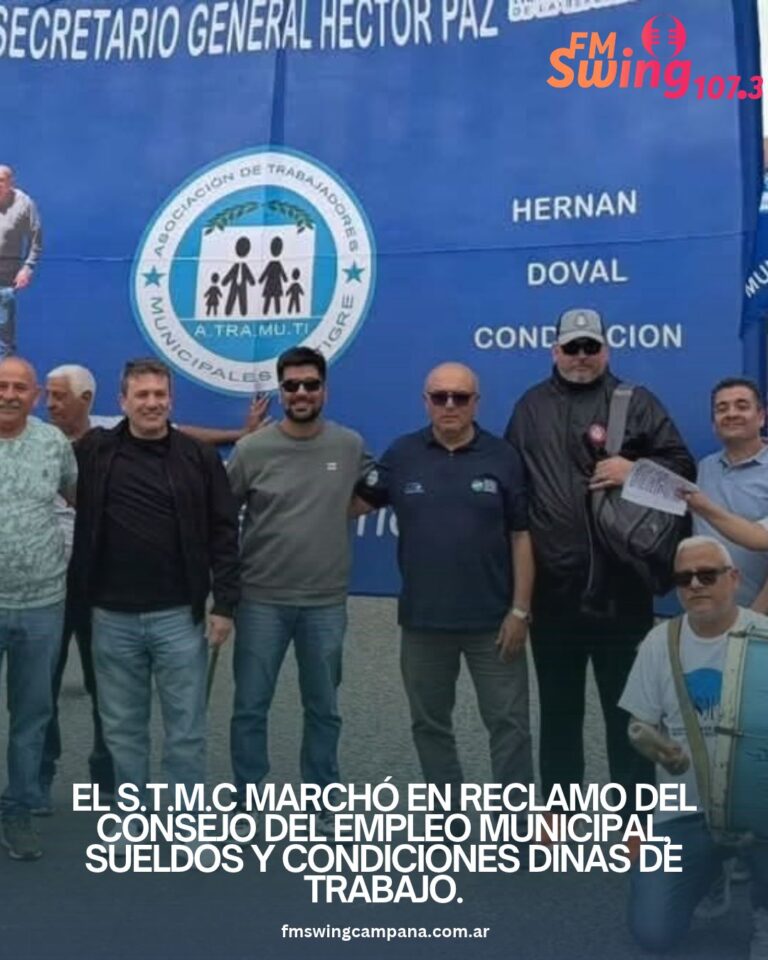 El S.T.M.C marchó en reclamo del Consejo del Empleo Municipal, sueldos y condiciones dinas de trabajo.