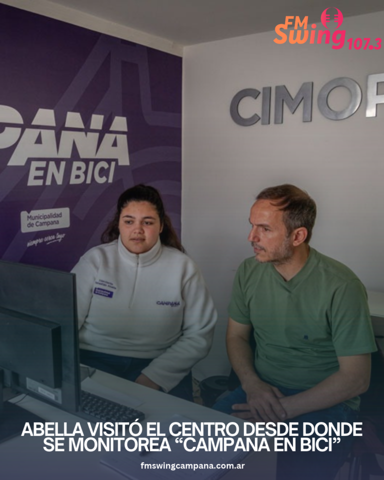 Abella visitó el centro desde donde se monitorea “Campana en Bici”